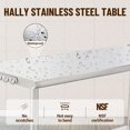 thumbnail image 4 of Table de Travail en Acier Inoxydable NSF - 60x24x35 Pouces - Tablette Inférieure Réglable, Robuste, avec Roulettes, Crochets, Bord Courbé, Sans Plaque Arrière, pour Restaurant, Garage et Brasseries, 4 of 6