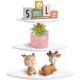 thumbnail image 3 of Corner Wall Shelf White 3 Levels Floating Corner Shelf, Wall Shelf Bookcases Wall Storage Shelf, Bookcases, Home Furniture, Office Decor, Carrying Weight Of 5Kg And Less, 3 of 8