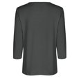 thumbnail image 5 of Yuyuzo Womens 3/4 Sleeve Tops Basic Button Crew Neck Solid Color Loose Fitted Tunics Tee Blouses, 5 of 5