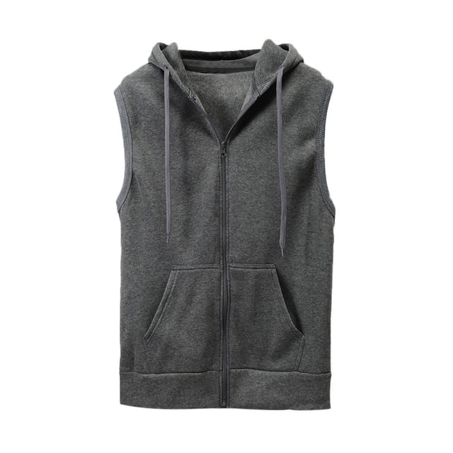 Qertyioot Mode Homme Gilet Sans Manches à Capuche Chemise