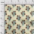 thumbnail image 1 of oneOone Viscose Chiffon Fabric Leaves & Floral Block Print Fabric BTY 42 Inch Wide, 1 of 4