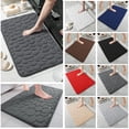 thumbnail image 4 of Matoen12 Polyester Water Absorbing Bath Rugs Memory Foam, Non-Slip Entrance Doormat Floor Mat for Bathroom Kitchen Toilet, Modern Style Home Decor Foot Mat, 20"x32", 1 Pack, Dark Gray, Rectangle, 4 of 4