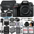 thumbnail image 1 of Nikon D7500 DSLR Camera (Body Only) with 2pcs 64GB Memory Card + Case + Tripod + Wideangle + Telephoto + A-Cell Accessory Bundle, 1 of 9