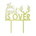 thumbnail image 1 of The Hunt is Over Rustic Wedding Cake Topper Custom Cake Topper Cake Decoration 6-7 Inches Wide, 1 of 3