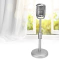 thumbnail image 4 of Modèle d'Accessoire de Microphone Vintage, Microphone de Simulation à l'Ancienne et Ensemble de Support avec Réglage de Hauteur Flexible pour Studio Photo Argent, 4 of 8