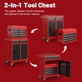 thumbnail image 4 of Anwick Tool Chest, 5-Drawer Rolling Tool Storage Cabinet with Detachable Top Tool Box, Liner, Universal Lockable Wheels, Adjustable Shelf, Locking Mechanism, Metal Tool Cart for Garage Workshop (Red), 4 of 4