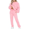 thumbnail image 1 of IROINNID Survêtement pour Femmes Ensemble 2 Pcs Liquidation Tenues Décontractées Hauts à Manches Longues Amples Ajustés Col Rond Pantalons Longs Ensembles Chandails Costume Tenues de Sport Ensemble,Pink, 1 of 9