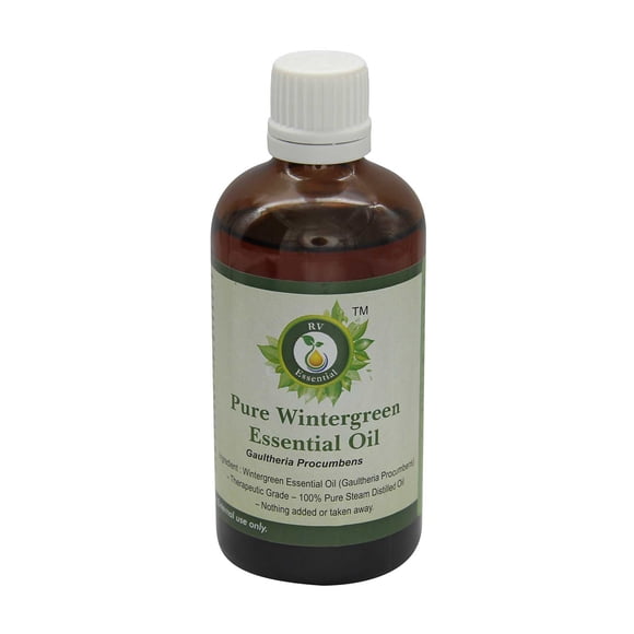 Huile Essentielle de Wintergreen Gaultheria Procumbens Huile de Wintergreen pour le Soulagement de la Douleur pour Massage Pure Naturelle Distillée à la Vapeur Qualité Thérapeutique 50ml 1.69oz par R V Essential