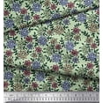 thumbnail image 3 of Soimoi Polyester Crepe Fabric Leaves & Floral Block Print Sewing Fabric Yard 42 Inch Wide, 3 of 3