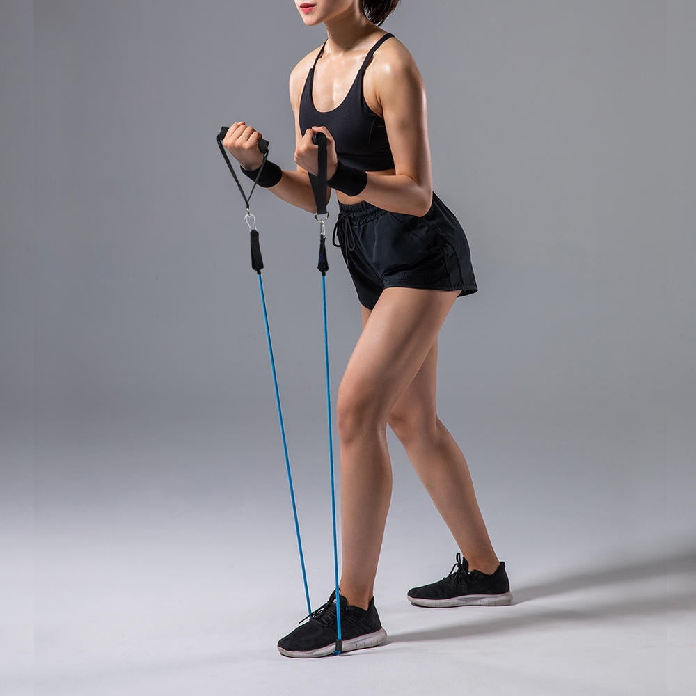 11PCS Resistance Bands Set - Includes 5 Stackable Exercise Bands with Waterproof Carrying Bag, Door Anchor, Handles, Ankle Straps - Stackable Up To 75lbs