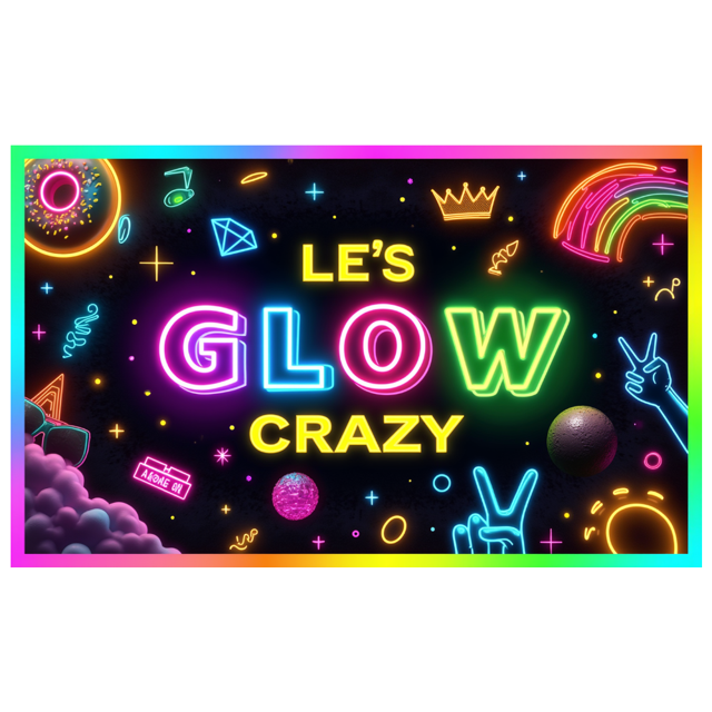 Neon Lights Glow Party Banner Retro Design Disco Theme for Birthday Party Indoor Decoration Dance Event