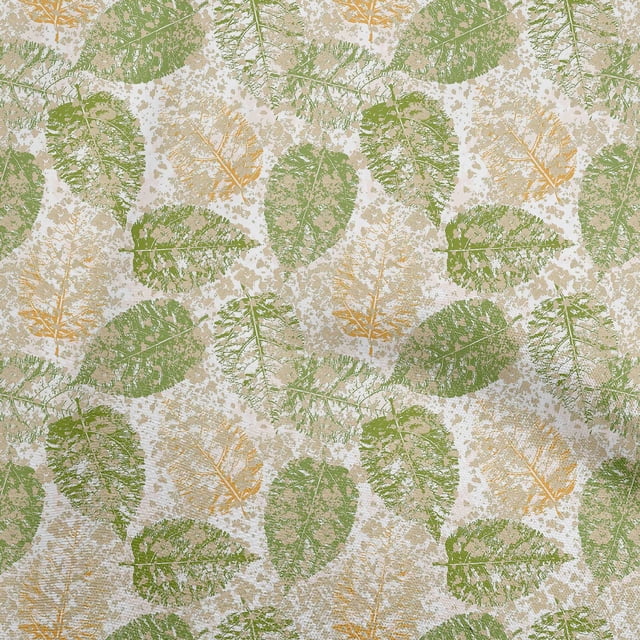 oneOone Georgette Viscose Light Green Fabric Leaves Craft Projects Decor Fabric Printed By The Yard 42 Inch Wide
