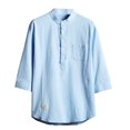 thumbnail image 2 of Chemises pour Hommes, Mode Décontractée Col Rabattu Boutons Manches Coudées Blouse Hauts Chemise, 2 of 3