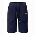 thumbnail image 4 of Styesk Mens Shorts Men Solid Color Casual Fashion With Pockets Lacing Waist Short Pants, 4 of 8