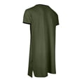 thumbnail image 5 of Chemise de Nuit Texturée en Coton pour Hommes, Robe de Nuit à Manches Courtes, Longue Robe, Blouse à Col en V, Haut de Pyjama, Coupe Ample et Décontractée, Confort, Chemise de Nuit Décontractée avec Poches, 5 of 5