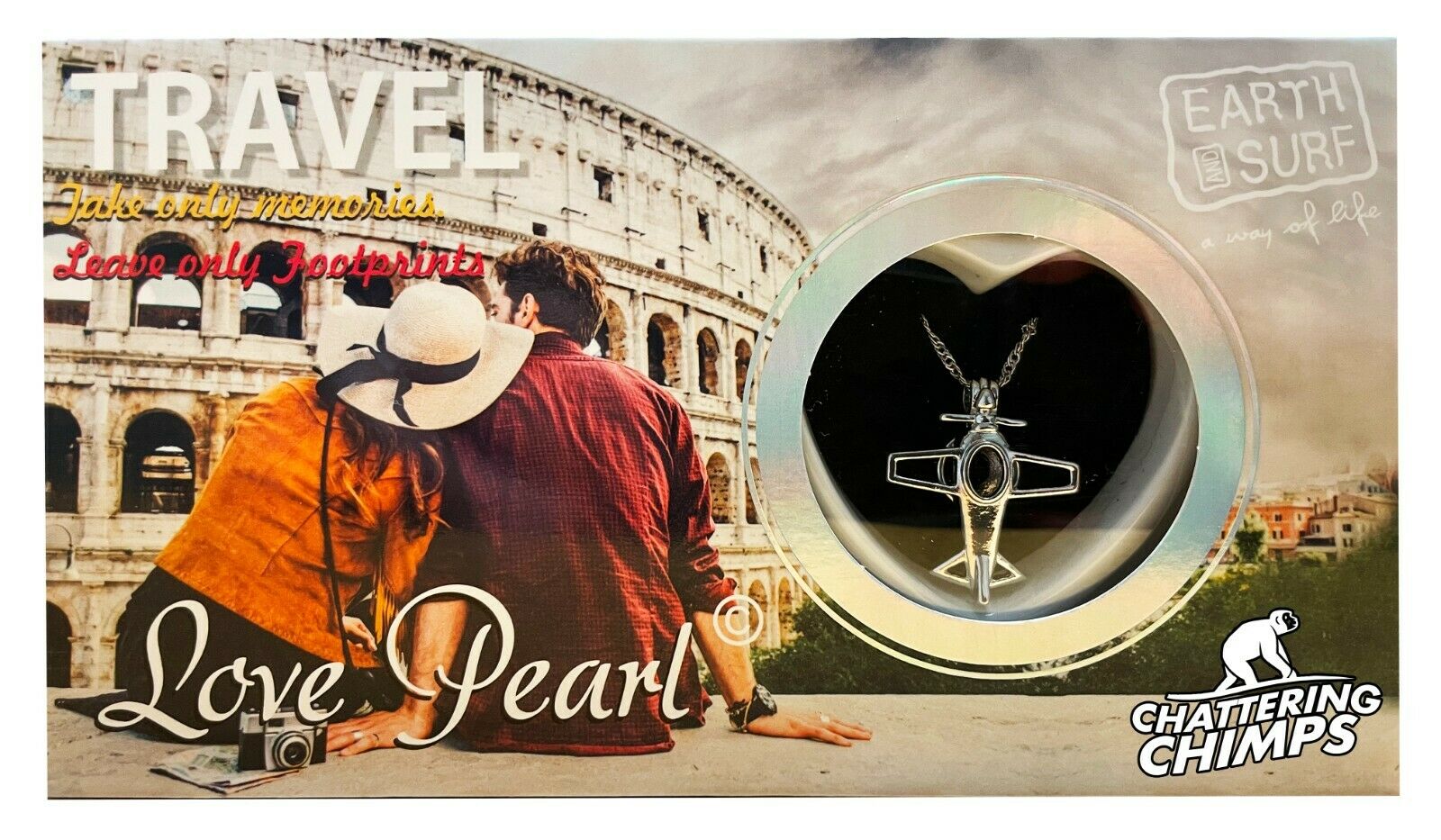 Travel Plane Chattering Chimps Love Wish Pearl Kit DIY Chain Pendant Necklace