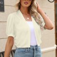 thumbnail image 5 of Kcodviy Women Puff Sleeve Bolero Light Weight Cardigan Sweaters for Women Open Front Summer Open Front Summer Cropped Sleeveless Cardigans for Women Sheer Jackets Cardigan, 5 of 5