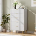 thumbnail image 1 of Yiwa Commode Moderne à 5 Tiroirs, Armoire de Rangement en Bois avec Poignée Dorée pour Couloir, Entrée, Chambre, 1 of 7