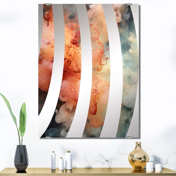 Designart "Smoke Beyond Boundaries" Abstract Collages Oversized Wall Mirror - Modern Abstract Office Mirror Wall Decor - Multiple Color Options