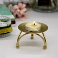 thumbnail image 4 of Product Category Candles & Holders | Elegant Golden Round Candle Holder for Wedding Table Décor | Ornament 1pc Home, 4 of 7