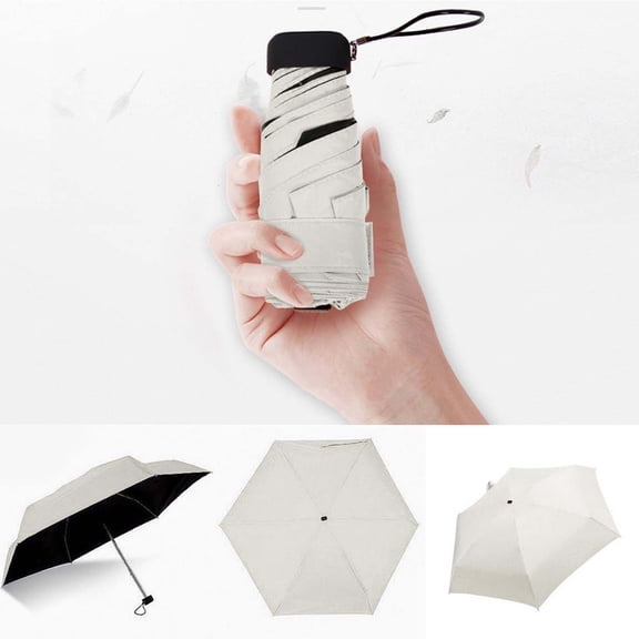 HBYJLZYG 5-Fold Flat Mini Umbrella, Lightweight Pocket Sun Umbrella, UV Protection Folding Parasol, Aluminum Travel Umbrella for Daily Use & Gift