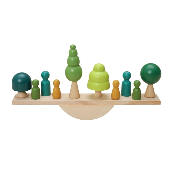 Wooden Balance Scale Toy Training Developing Intelligence Doll Balance Balancing