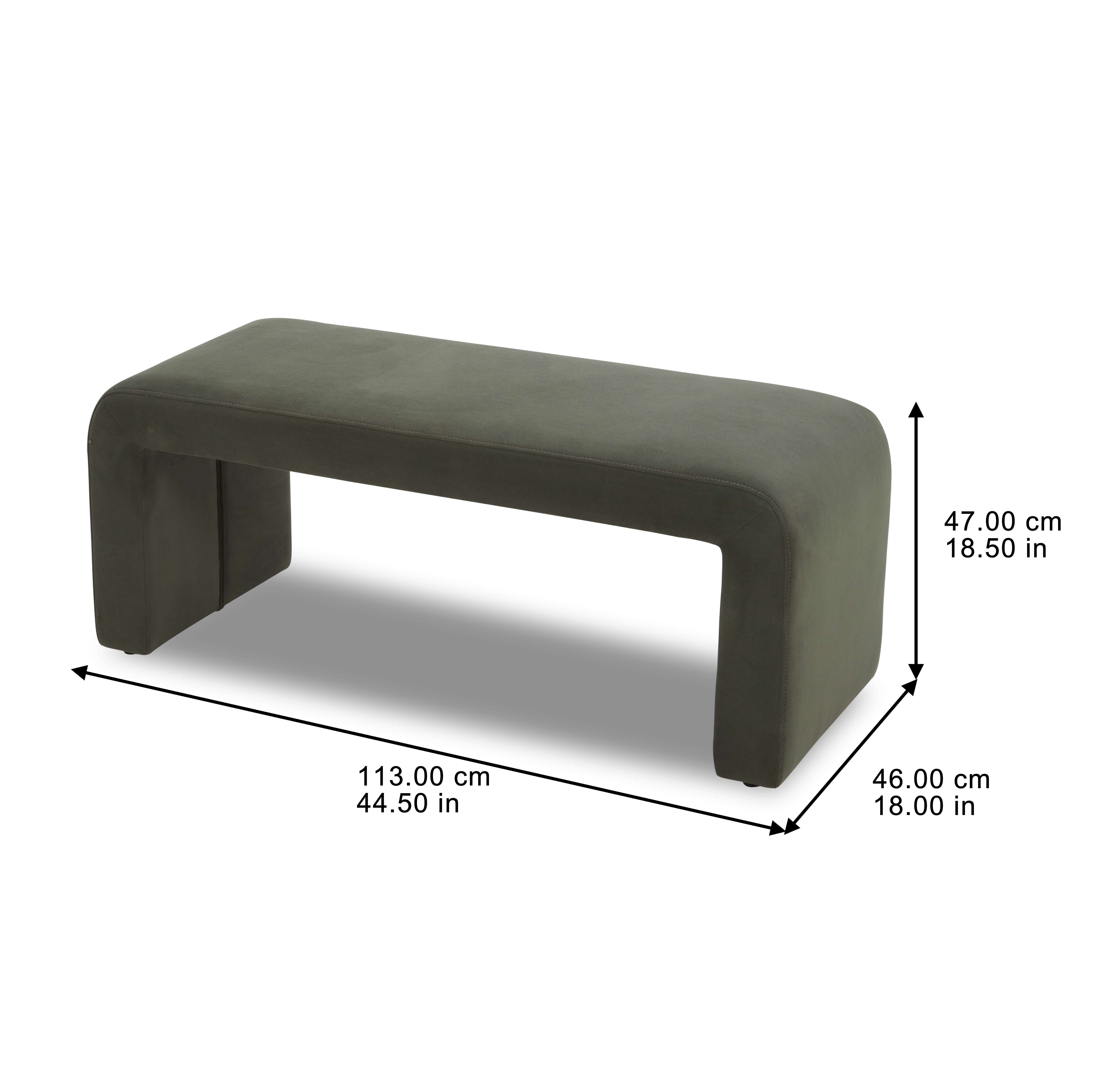 Better Homes & Gardens Juliette Velvet Banc, Olive