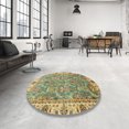 thumbnail image 3 of Ahgly Company Indoor Round Abstract Avocado Green Oriental Area Rugs, 8' Round, 3 of 6