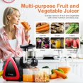 thumbnail image 4 of Cold Press Juicer, Aobosi Juicer Machine,Slow Masticating Juicers Machines with Reverse Function, Quiet Motor, High Juice Yield with Juice Jug & Brush for Cleaning (Red), 4 of 8