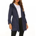 thumbnail image 3 of PRAETER Nouveau Imperméable Léger pour Femmes Veste Imperméable à Capuche pour Randonnée en Plein Air Vestes de Pluie Longues Vêtements de Pluie Actifs, 3 of 4