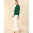thumbnail image 4 of INSPIRE CHIC Women's Keyhole Stand Collar Pleated Back Button Blouse Tops, 4 of 6
