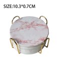 thumbnail image 3 of 6 Pcs de sous-Verres en Marbre Rose Mignons avec Support, sous-Verres en Céramique Absorbants, sous-Verres Ronds pour Thé, sous-Verres Modernes pour Table, sous-Verres pour Boissons, 3 of 5