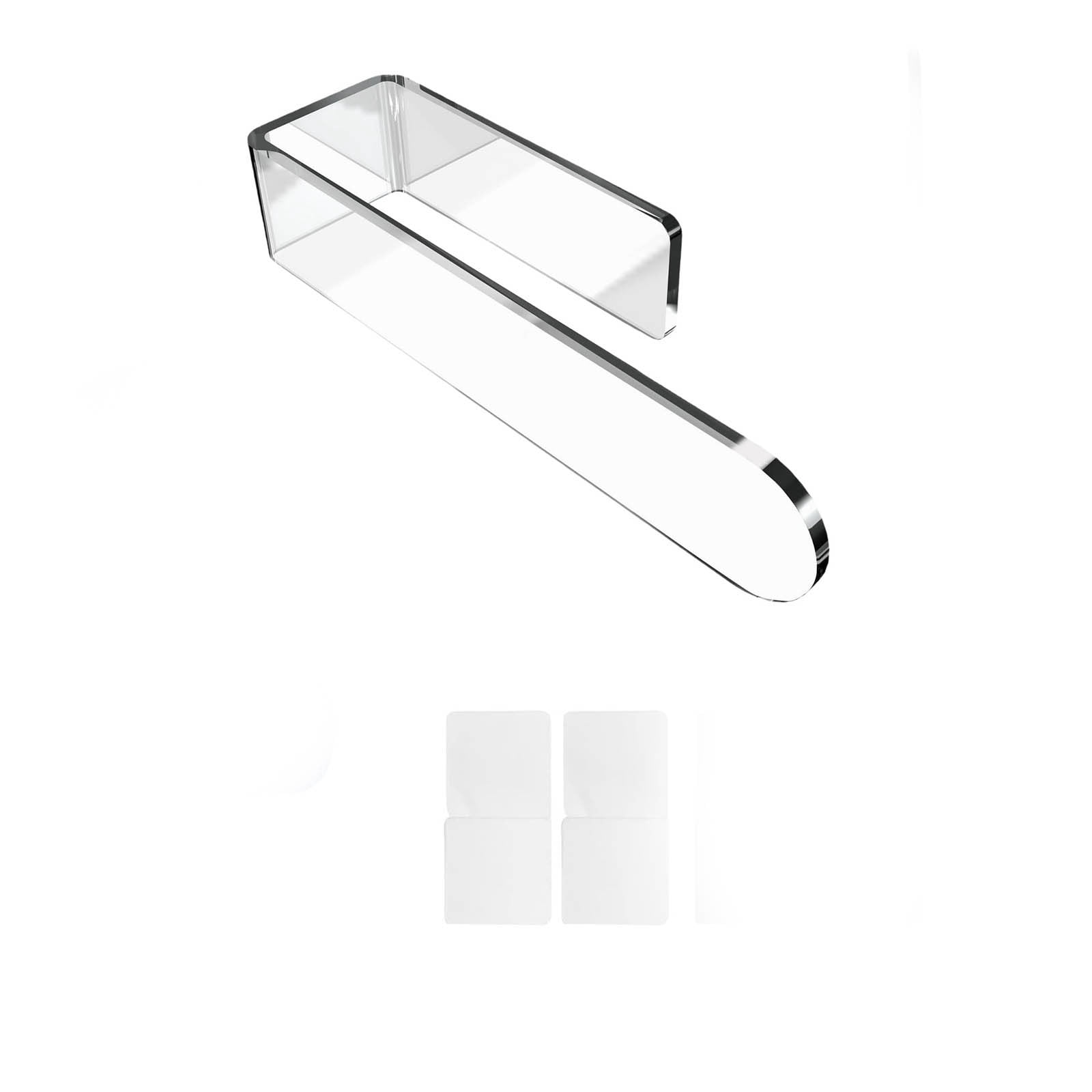 Porte-serviette à Main Autocollant Barre de Serviette de Salle de Bain à Coller au Mur Brossé Noir Transparent Porte-Serviette en Acrylique Fait d'Acrylique avec une Génération d'Égouttoir à Vaisselle Enroulable en Acrylique sur Grand Support Roulant pour