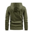 thumbnail image 3 of Lovzfmll Men's Hooded Rain Jacket Waterproof Workwear Utility Army Green, S, 3 of 3