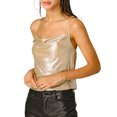 thumbnail image 2 of INSPIRE CHIC Camisole à Bretelles Spaghetti Métallisée Scintillante à Col Bénitier pour Femme, 2 of 6