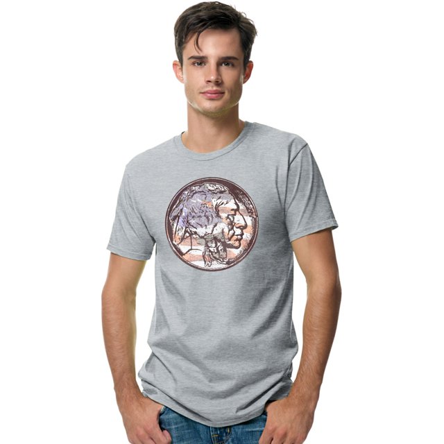 Hanes Mens Graphic Tee, M, Buffalo Nickel