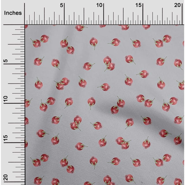oneOone Cotton Poplin Fabric Pomegranate Fruit Print Fabric by The Yard 42 Inch Wide