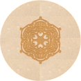 thumbnail image 1 of Ahgly Company Tapis Rond Lavable en Machine Intérieur Transitionnel Orange, 5 Pieds Rond, 1 of 7