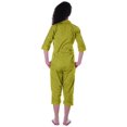 thumbnail image 4 of Moomaya Chemise en Coton Imprimé à Manches 3/4 avec Capri Ensemble de Nuit 2 Pcs Vêtements de Nuit pour Femmes, 4 of 7