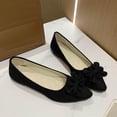 thumbnail image 2 of Xfvqtps Womens Pointed Toe Bow Flats Colorful Quilted Insole Comfortable Casual Flat Shoes for Work Leisure Black, 2 of 5