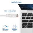 thumbnail image 2 of Cable Matters 10Gbps 5-Pack Snagless Cat 6 Ethernet Cable 8 ft (Cat 6 Cable Cat6 Cable Internet Cable Network Cable) in White, 2 of 5