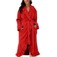 thumbnail image 1 of Peignoirs pour Femmes Peignoir à Capuche en Molleton Éponge Peignoir pour Femmes Peignoir Léger de Sauna Robe de Maison Long Peignoir Peluche Femme Pyjama en Flanelle, 1 of 6