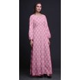 thumbnail image 4 of Bimba Robe Maxi à Manches Longues pour Femmes en Georgette Mousse à Imprimé Floral en Blocs, Taille Élastique - Grande, 4 of 5