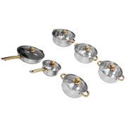 Stainless Steel Cookware Set, Professional Quality Multifunctional 6 Different Pots with Covers for Kitchen Cooking Frying Stewing