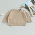thumbnail image 2 of Pull Tricoté pour Bébé Manches Longues avec Poche Automne Tricoté pour Filles Garçons, 2 of 7