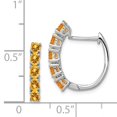 thumbnail image 2 of Boucles d'Oreilles Créoles à Charnière en Argent Sterling 925 avec Citrine, 2 of 6