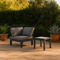 thumbnail image 2 of Meridian Furniture Nizuc Fauteuil d'Angle de Patio Extérieur Gris, 2 of 8