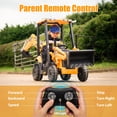 thumbnail image 3 of 12V Kids Ride on Excavator Digger Toy Cars, JCB Battery Powered Electric Tractor with Remote Control, Ride on Construction Truck w/Adjustable Front/ Back Loader and Shovel for 3-6 Boys Girls, Yellow, 3 of 8
