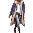 thumbnail image 2 of Yuyuzo Manteaux d'Hiver pour Femmes à Manches Longues, Veste à Capuche Zippée, Décontractée, Couleur Unie, Chaude, Extérieur, Pleine Longueur, Manteau, 2 of 7
