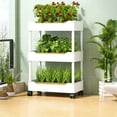 thumbnail image 1 of 4 Tier Rolling Plant Stand Space Saving Storage Cart with Wheels Easy Assembly for Indoor Outdoor Use, 1 of 6